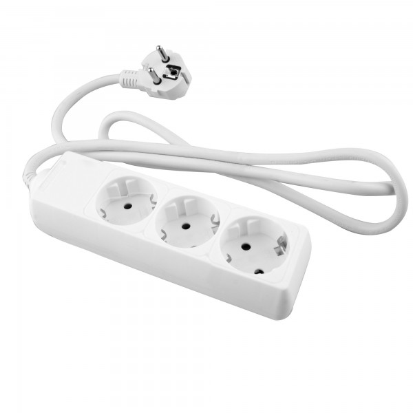 Base onlex blanca 3tomas cable 1,5mt