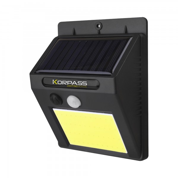 Aplique led solar cob sensor negro  5w.f