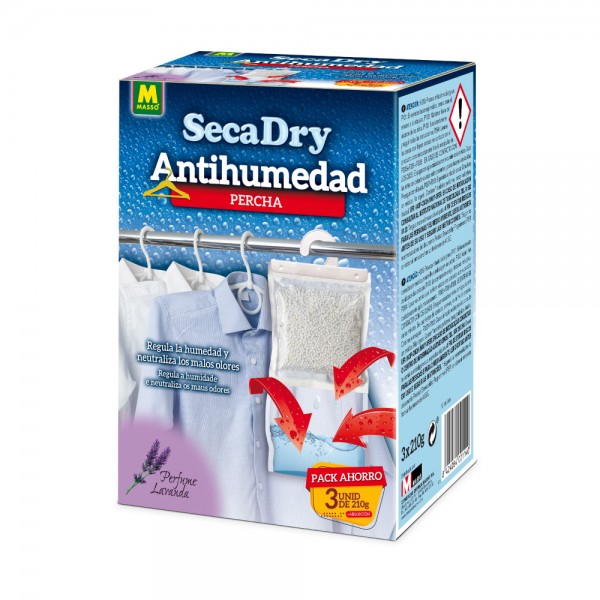 Secadry percha antihumedad 3 x 210 g (pack 2 unidades)