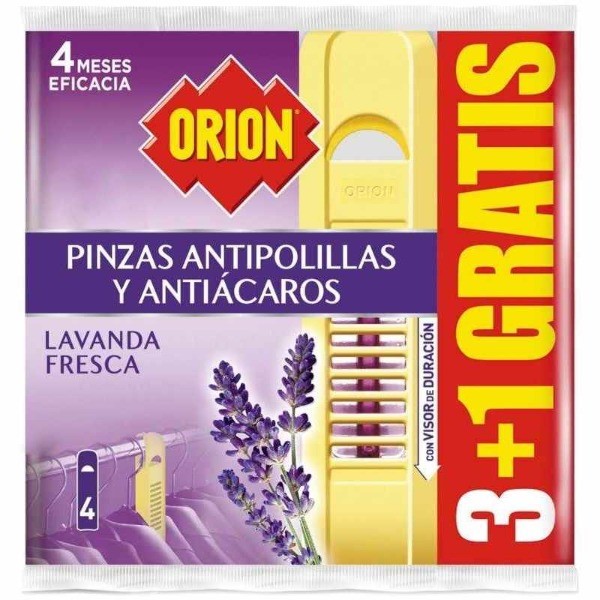 Orion pinza antipolillas Lavanda Fresca 3+1 unidades