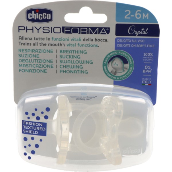 Chicco Chupete Physioforma Soft Crystal Silicona 2-6 Meses 2 Unidades