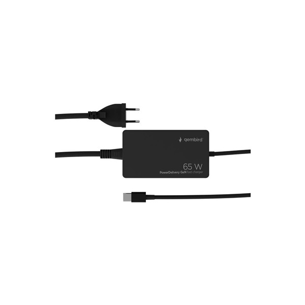 Gembird cargador rápido usb tipo c pd de 65 w gan