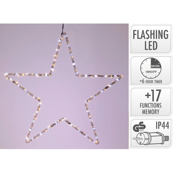 Estrella leds negro 56 cm